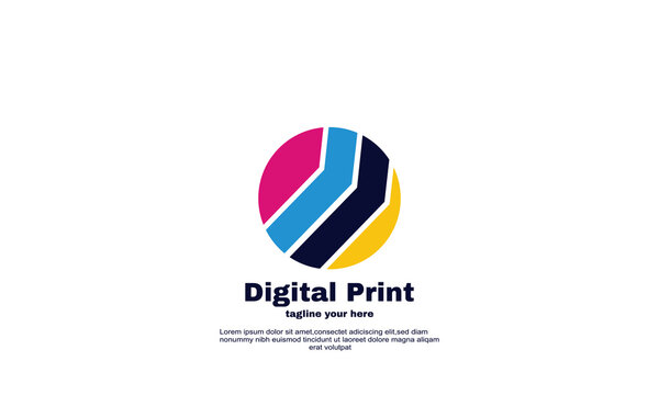 stock vector abstract digital print logo design template