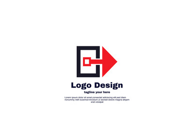 abstract business rectangle arrow logo design vector