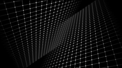 Technological background made of dots and lines. Large amount of data. 3D rendering.
