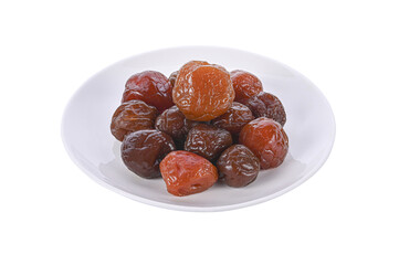 candied fruit mix isolated on white background