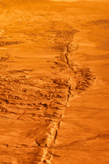 aerial view desert californian san andreas vault line