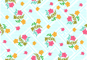 Indonesian batik motifs with very distinctive patterns. exclusive backgrounds. Vector Eps 10 - obrazy, fototapety, plakaty