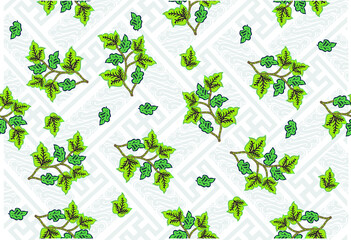 Indonesian batik motif with a very distinctive plant pattern. Exclusive vector for design