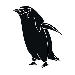Vector hand drawn doodle sketch black penguin isolated on white background