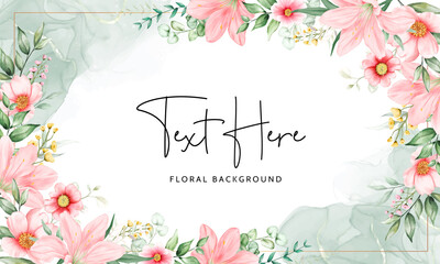 romantic floral watercolor background template
