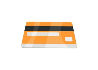 Credit card in perspective view. Simple flat illustration.