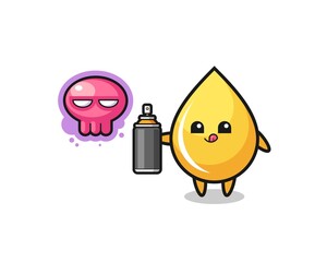 honey drop cartoon make a graffiti with a spray paint