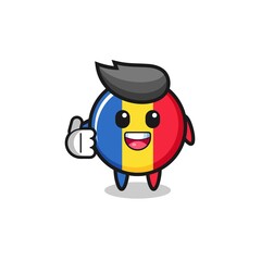 romania flag mascot doing thumbs up gesture