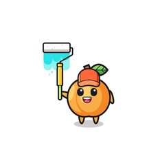 the apricot painter mascot with a paint roller
