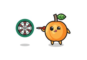 cute apricot is playing dart