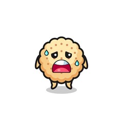the fatigue cartoon of round biscuits