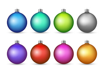Set of multicolored Christmas balls