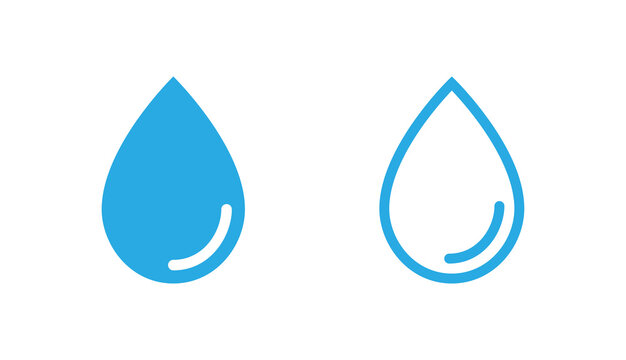 Water drop logo or icon design, water drop and blue color vector