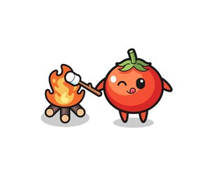 tomatoes character is burning marshmallow