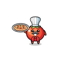 tomatoes character as Italian chef mascot