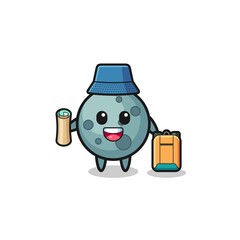 asteroid mascot character as hiker