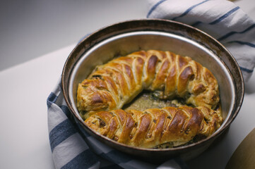 Baking at home, autumnal weather outside