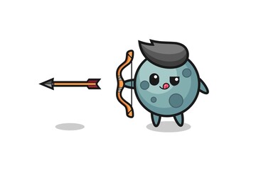 illustration of asteroid character doing archery