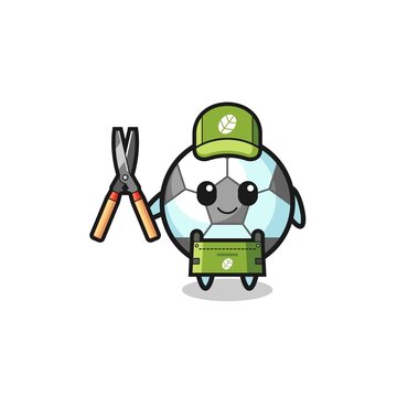 soccer ball gardener holding shears clip art preview