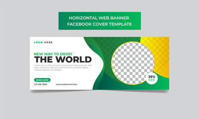 Travel Tour Agency Social Media Facebook Cover Page Timeline Horizontal Web Banner Template