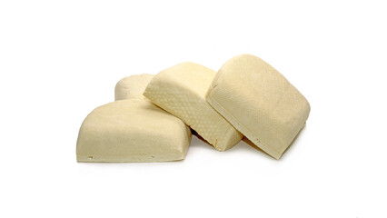 Tofu isolated on white background. Traditional Chinese tofu, Block tofu