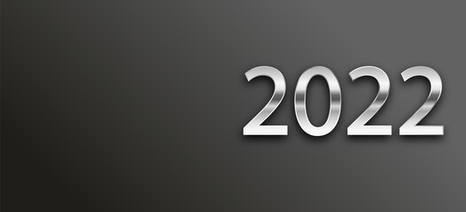 Silver 2022 vector illustration on gradient background. EPS 10 for cards and calendar.