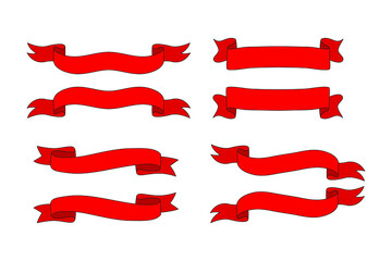 cute red ribbon shape collection