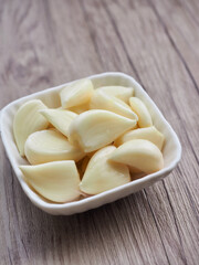 신선한 유기농 채소 마늘, 음식재료