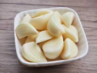 신선한 유기농 채소 마늘, 음식재료