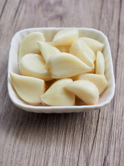 신선한 유기농 채소 마늘, 음식재료