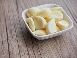 신선한 유기농 채소 마늘, 음식재료