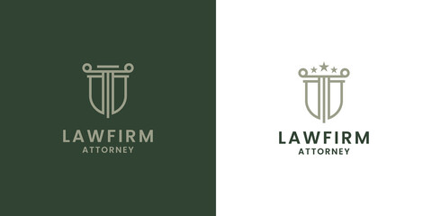 justice shield, law firm logo design about lawyer