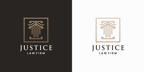 justice, attorney, logo design templates law