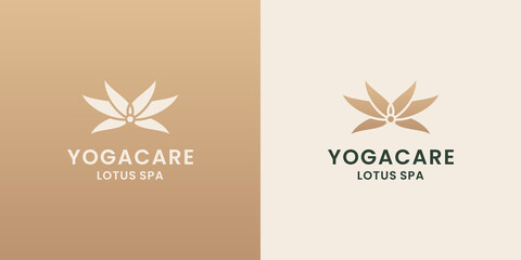 Fototapeta na wymiar feminine beauty yoga care logo design