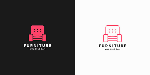 home interior sofa furniture logo design