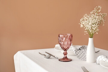 Stylish table setting in dining room