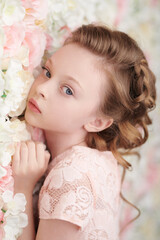 girl on floral background