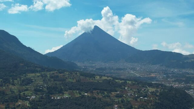 Volcano Santa Maria In Highlands Valley Near Quetzaltenango Xela, Guatemala.