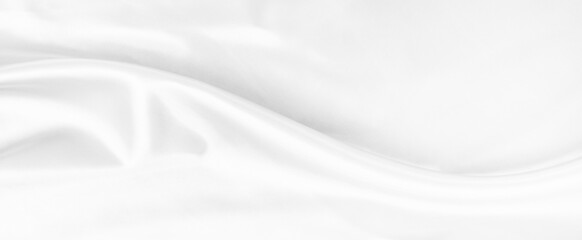 Plakat White gray satin texture that is white silver fabric silk panorama background with beautiful soft blur pattern natural.
