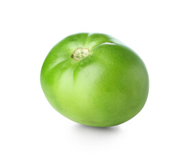 Fresh green tomato on white background