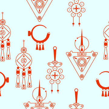 Berber jewelry seamless pattern. Vector	