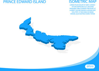 Modern vector isometric of Prince Edward Island blue map. elements white background for concept map easy to edit and customize. eps 10