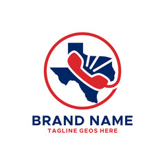 texas emergency telephone illustration logo