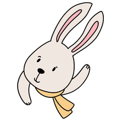 cute bunny head flat color design illustration for web, wedsite, application, presentation, Graphics design, branding, etc.
