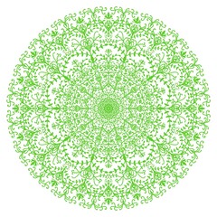 円形レース模様　ライトグリーン