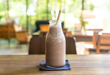 iced chocolate milkshake frappe or blend