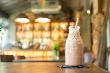 iced chocolate milkshake frappe or blend