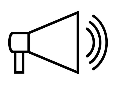 Megaphone outline icon. Loudspeaker line vector illustration isolated on white background.