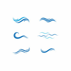 Water wave icon vector illustration design logo