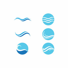 Fototapeta premium Water wave icon vector illustration design logo